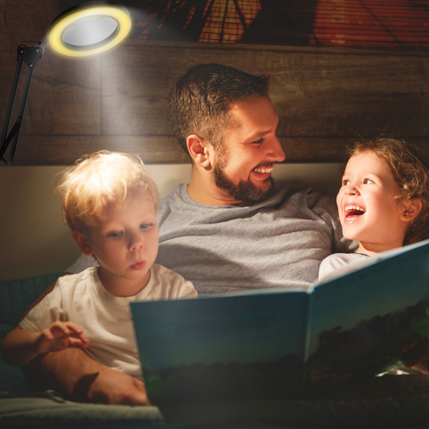 2Packs Magnifier LED Lamp 8X Magnifying Glass Desk Table Reading Light Portable