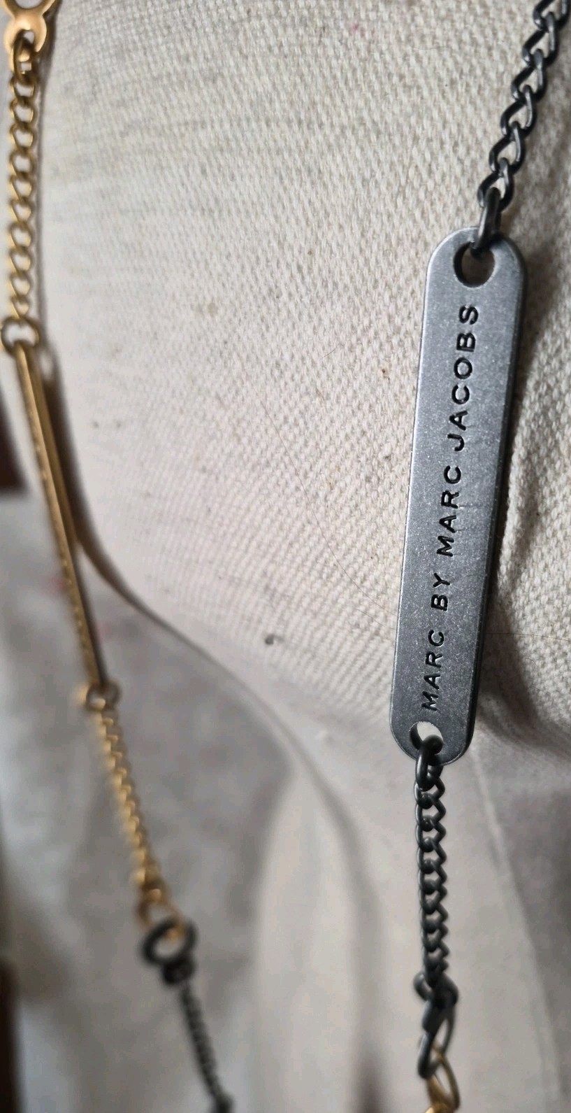 Marc by Marc Jacobs Goldplate, Metal Chain Link Statement Necklace 34″ NWOT