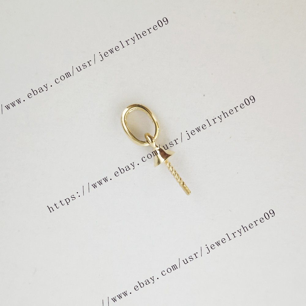 Pearl 9mm-10mm Semi Mount Solid 14k Yellow Gold Pendant Valentine’s Day Jewelry
