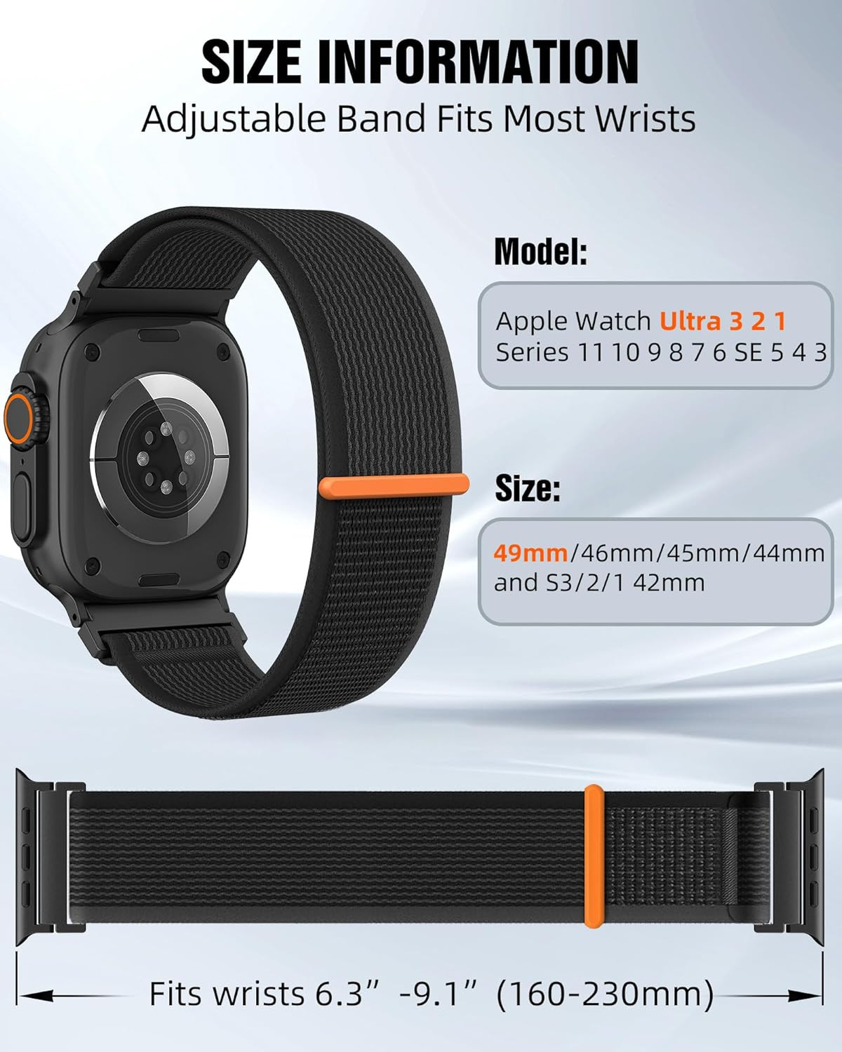 Trail Loop Nylon Sport Band Compatible with Apple Watch Ultra 3 2 Band for Men 4