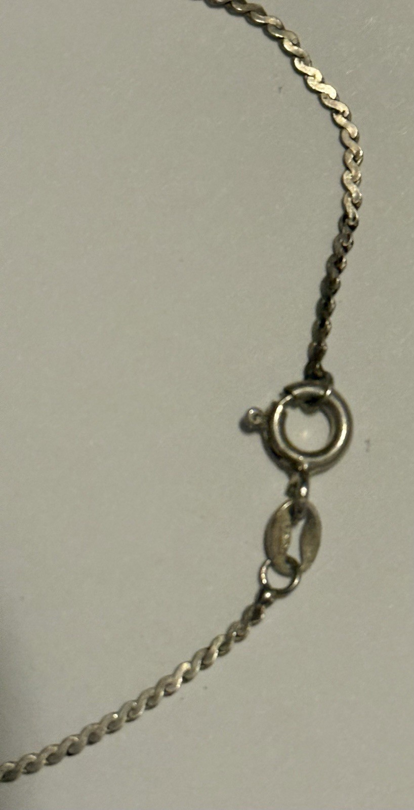 Vintage UnoAerre Italy 925 Sterling Silver Serpentine Flat Link Chain Bracelet7”