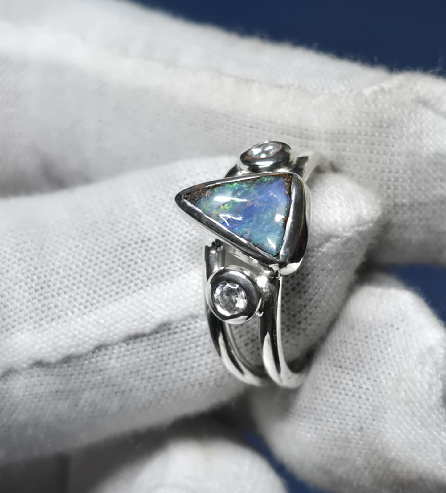 Australian Made Boulder One Off Opal 925 Sterling Silver Ring Unique
