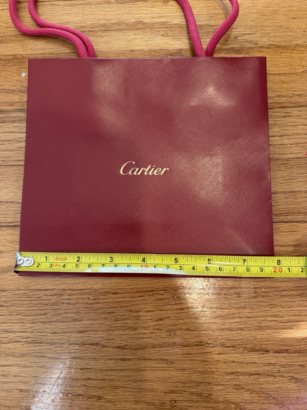 Cartier Authentic Red Jewelry Bracelet Travel Pouch and Shopping Bag Set
