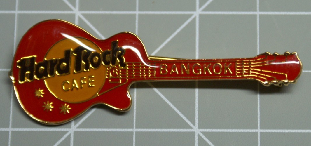 Hard Rock Cafe Pin Bangkok Lapel Pin Hat Tack Red Guitar New A46