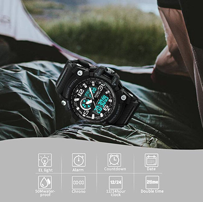 SKMEI Men’s Digital Analog Waterproof Sport Army Military Watch Wristwatch LED