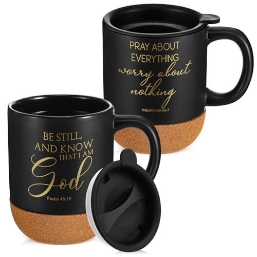 Pcs Christian Gift Mugs Bulk 15 oz Cup Cork Bottom Coffee Mugs 2 Religious
