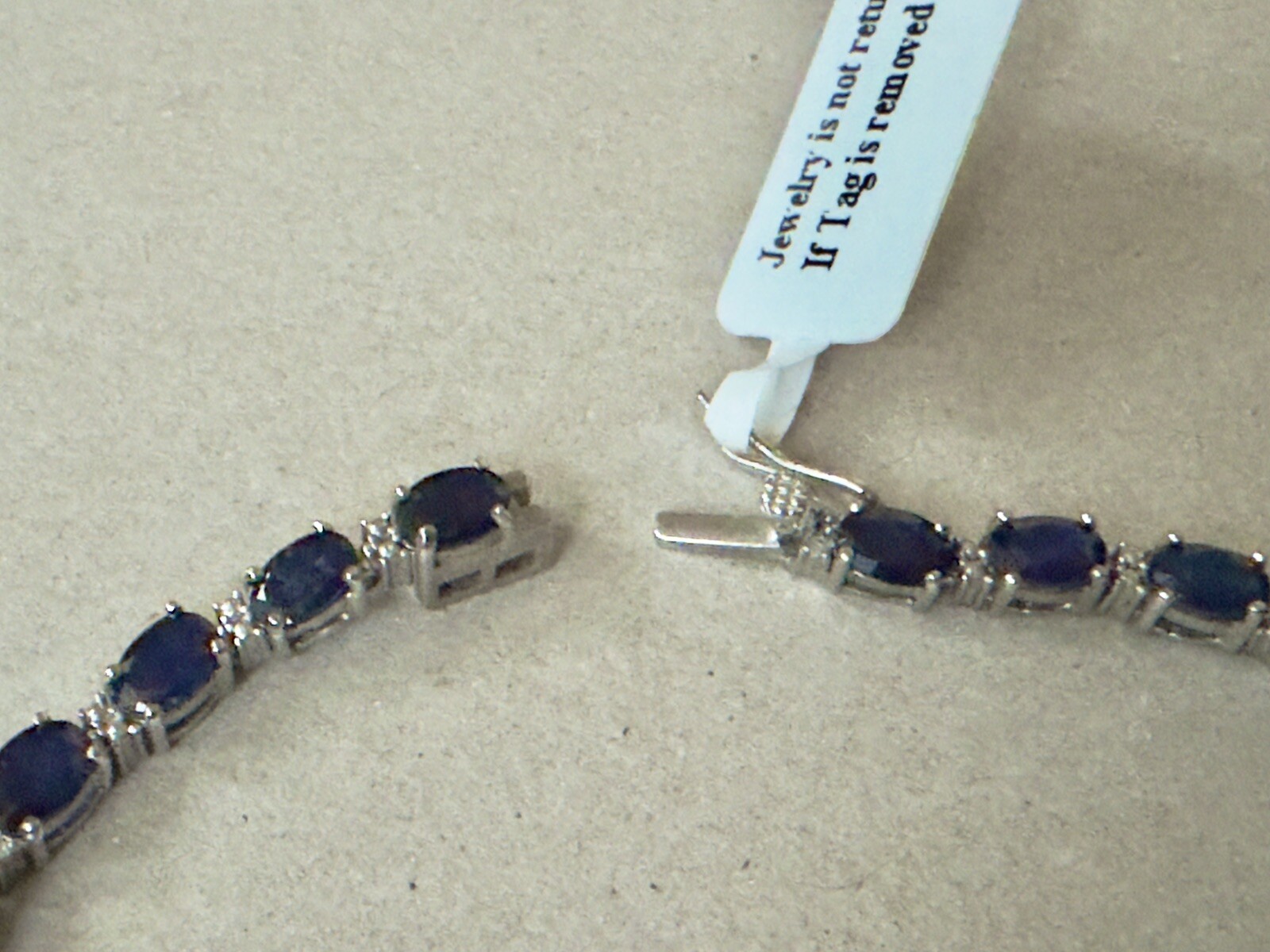 18ct Diffused Blue Sapphire & Diamond Sterling Silver Bracelet
