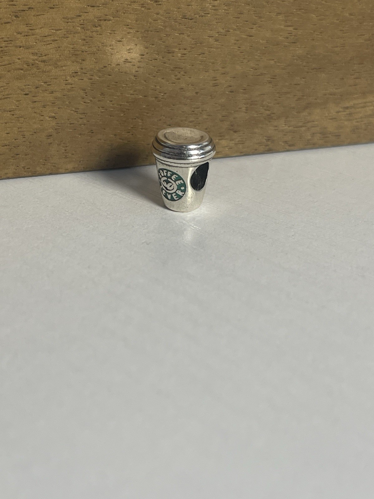 charm S925 Sterling Silver Charm Coffee Cafe Coffee Love Green Bead Gift
