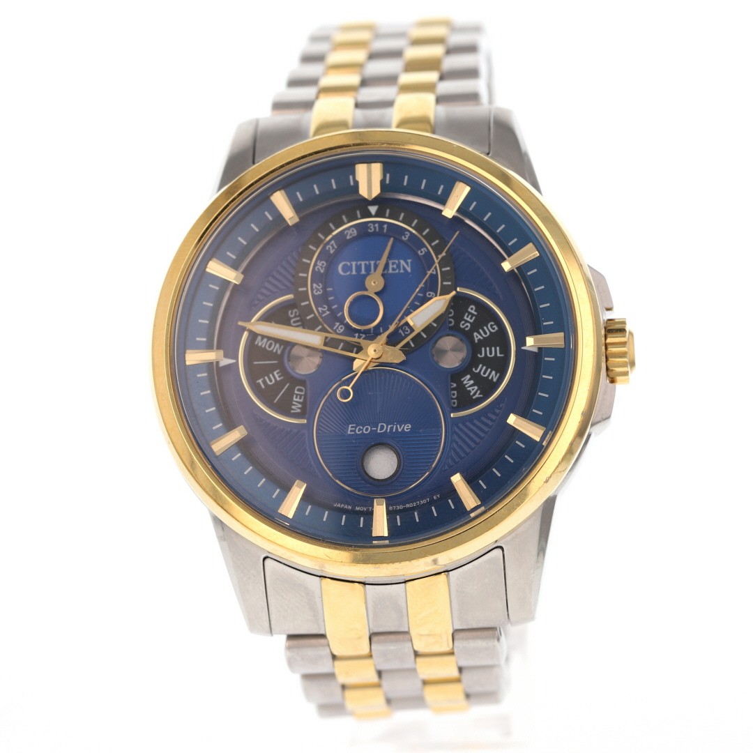 Citizen Eco-Drive Calendrier Blue Dial Chronograph Stainless Steel Men’s Watch