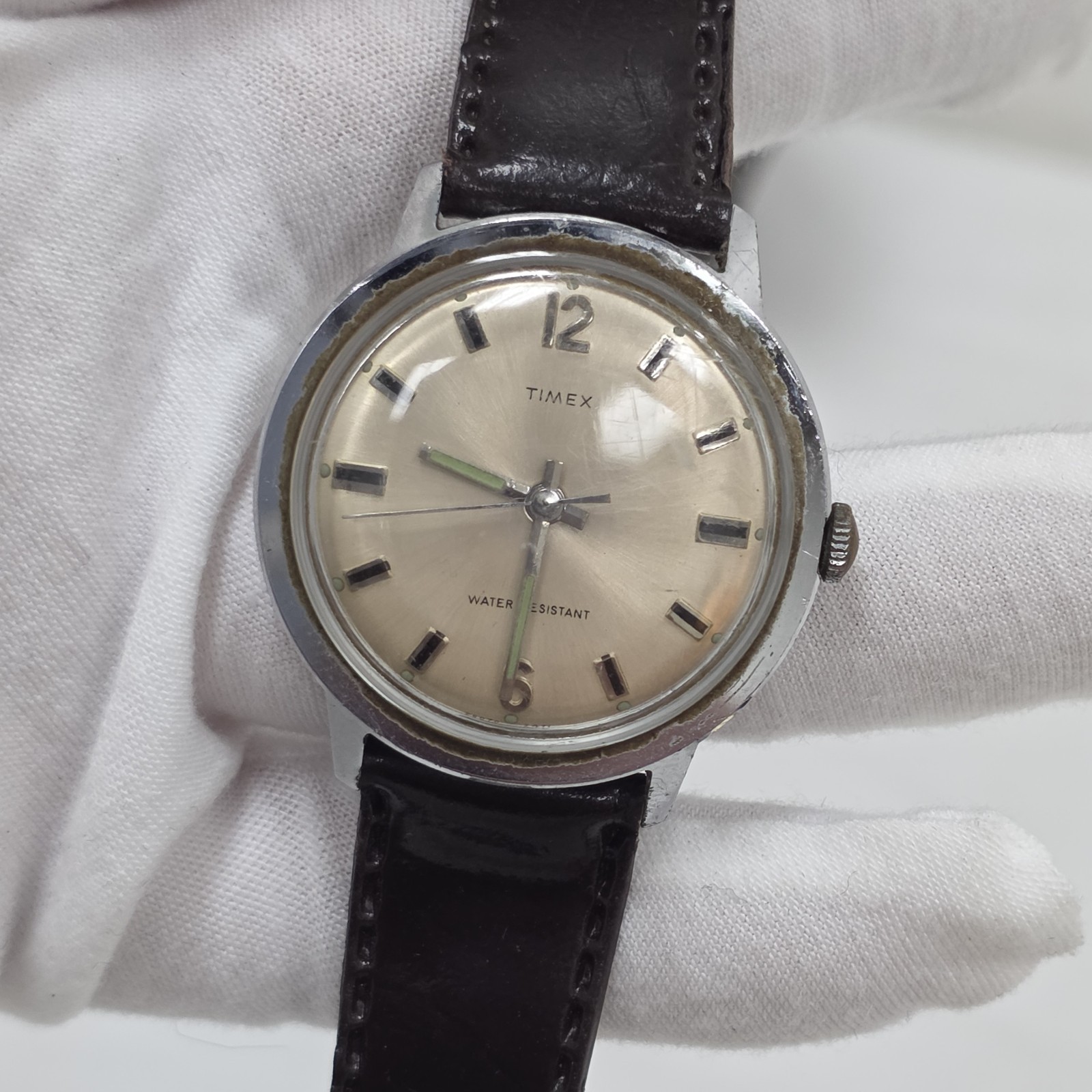 TIMEX 26070-2471 Wind Up Wrist Watch 35mm Mechanical Vintage Parts/REPAIR