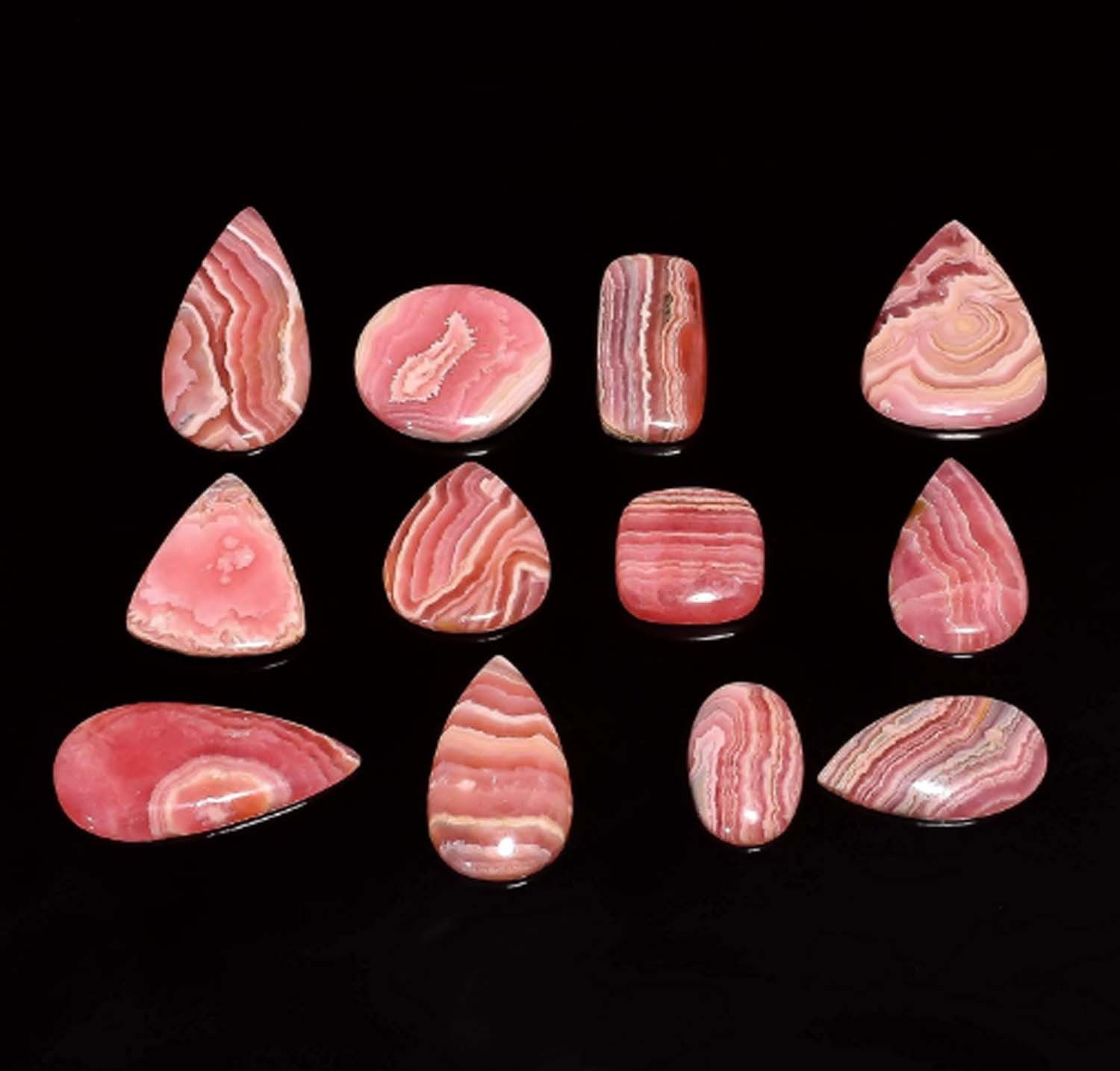100.00 Carat Natural Rhodochrosite 05 Pcs Lot Mix Shape Cabochon Loose Gemstone