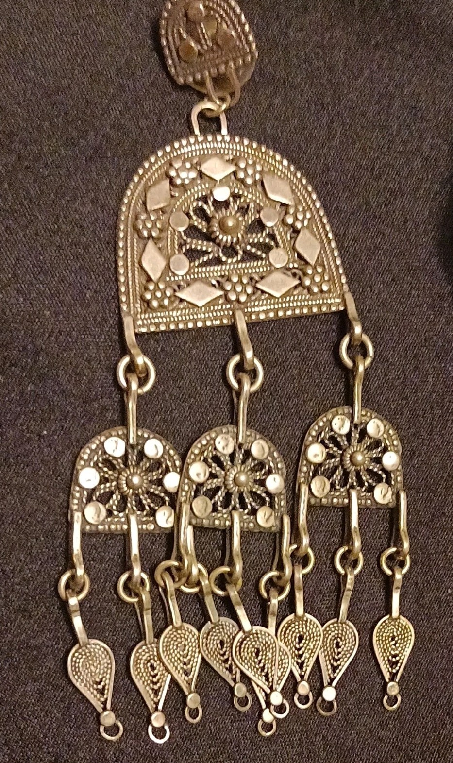 Ben-Zion David Yemenite Traditional Earrings .925 Silver EEUC w Original Box vtg