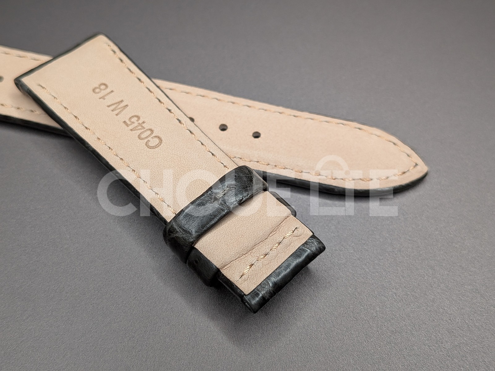 OEM Grand Seiko 18mm Gray Crocodile Leather Band Strap for GS SBGW291 9S64-00X0