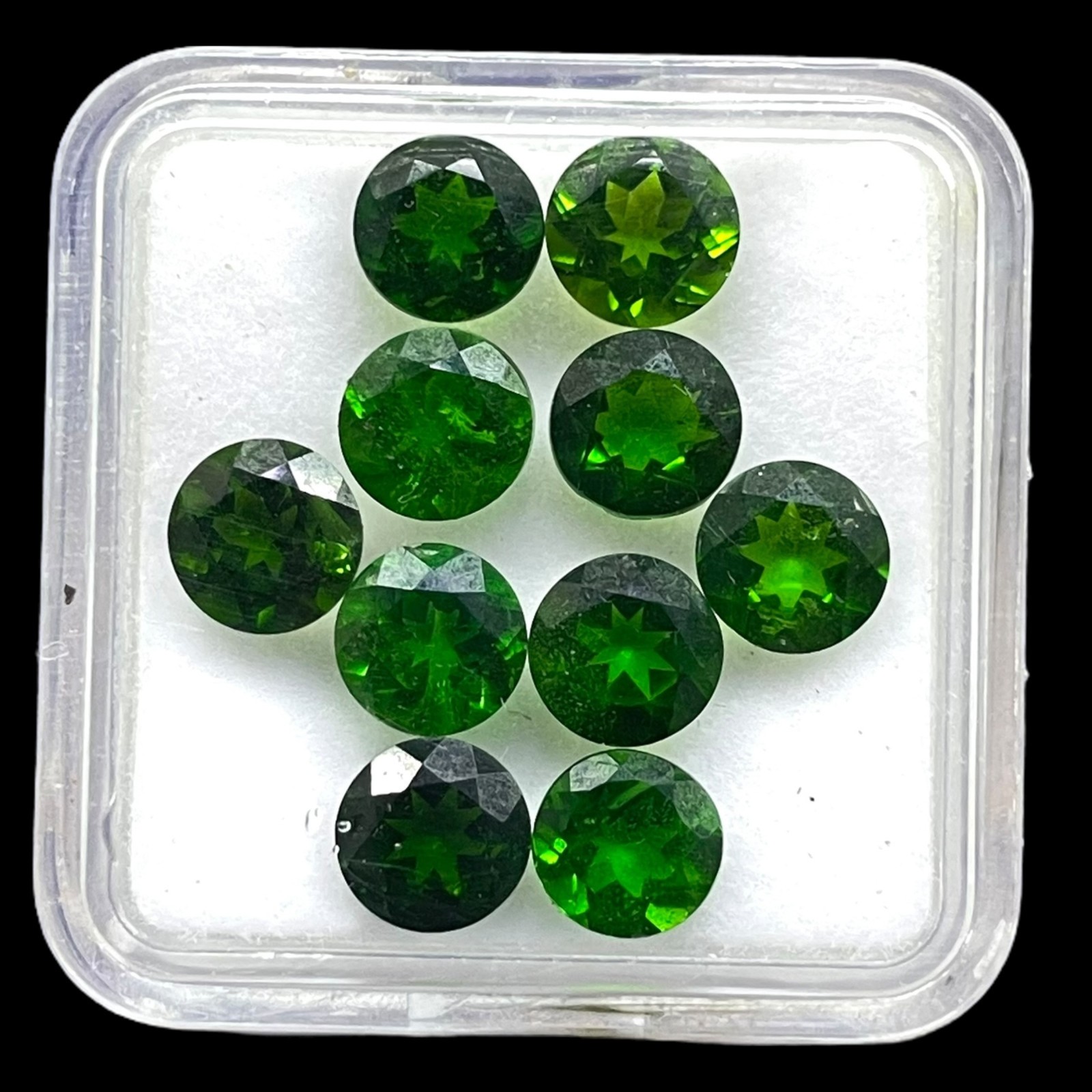 10 Pcs Natural Chrome Diopside 6mm Round Cut Vivid Green Loose Gemstones Lot