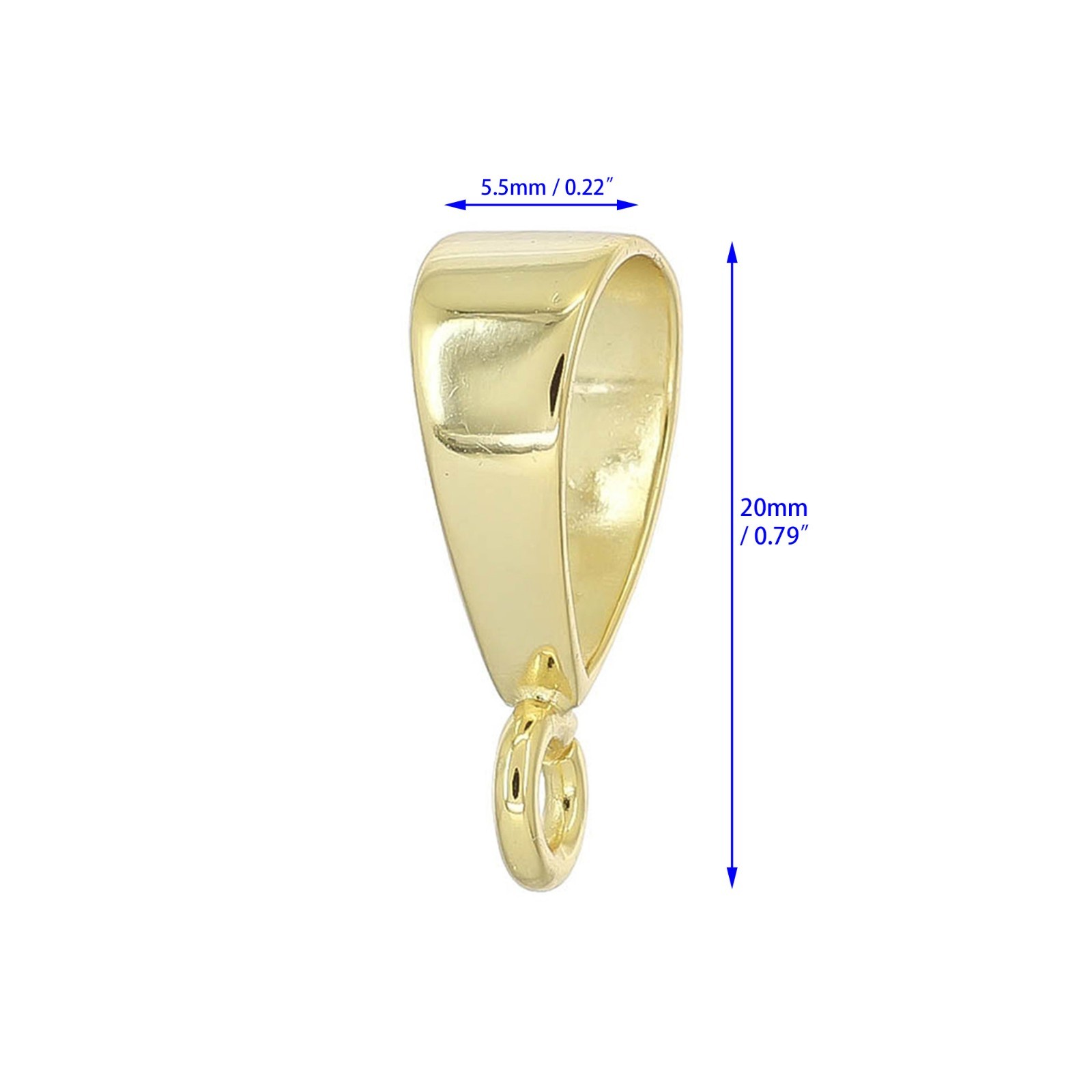 Large 18kt Gold Plated Sterling Silver Slider Pendant Bail Connector #99169