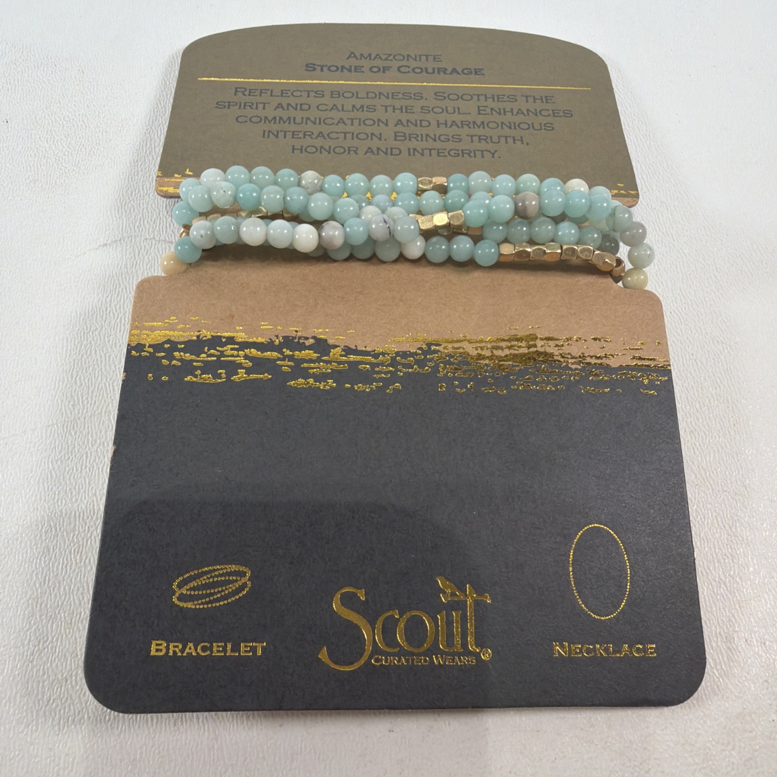 Scout Curated Wears – Amazonite Necklace/Bracelet – New – Stone Of Courage