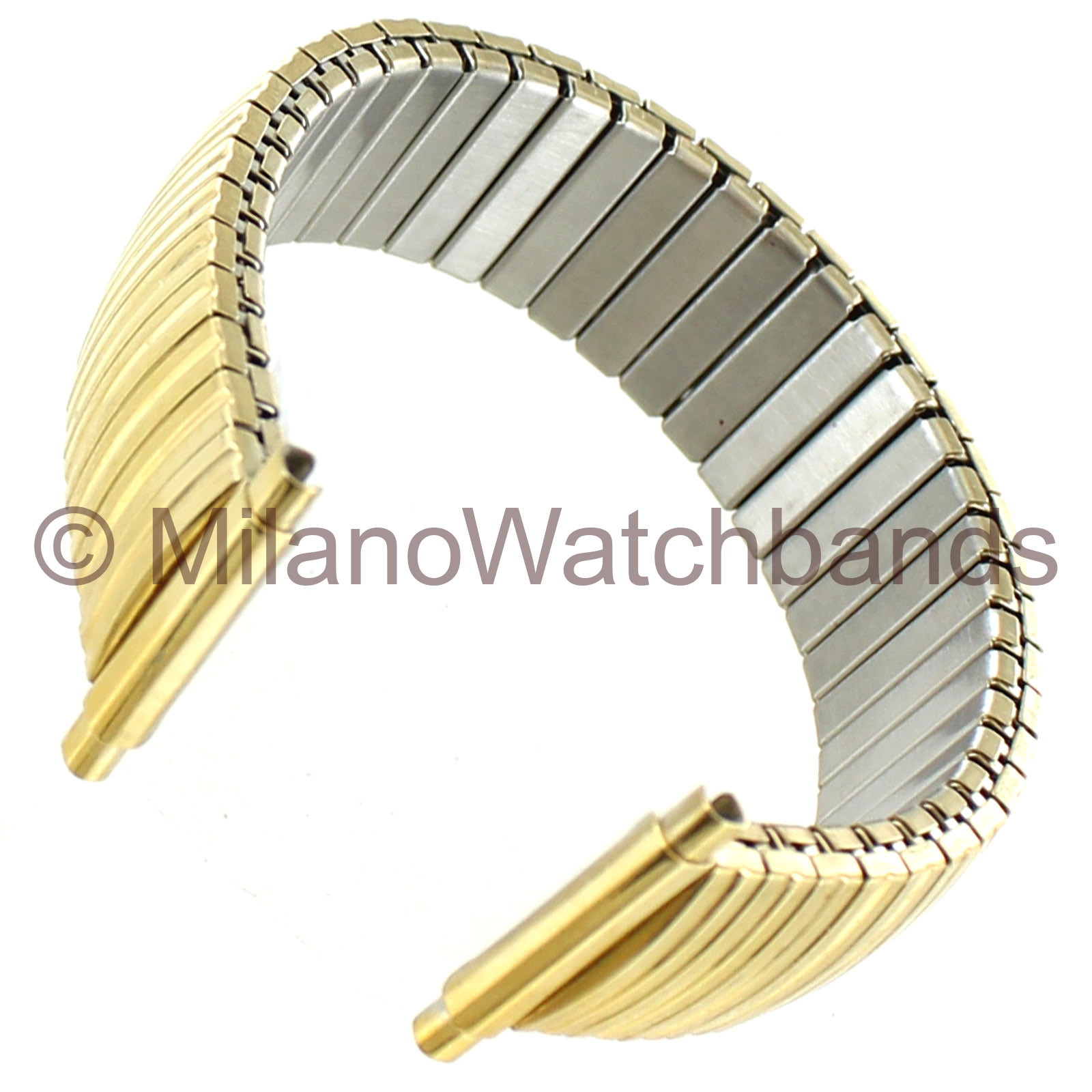 16-21mm Kreisler Mens Gold Tone Dura Flex Stainless Steel Watch Band