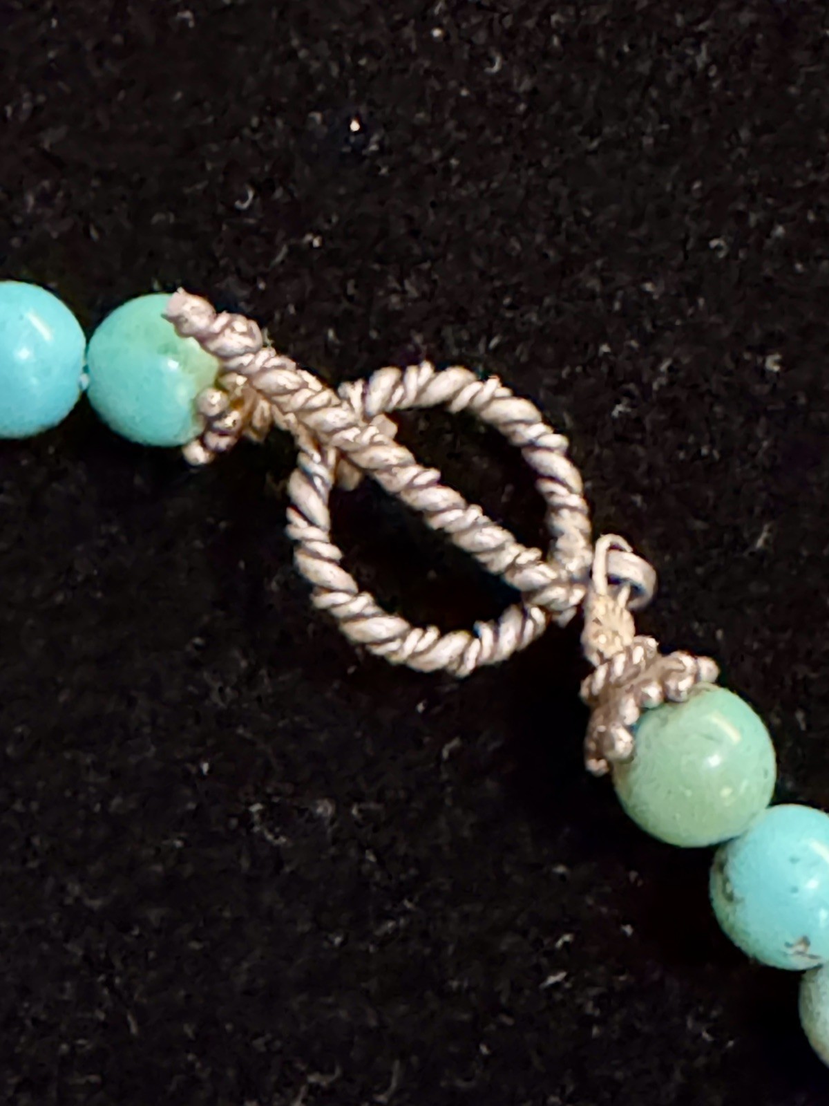 Vintage Native America Southwest Turquoise, Red Coral & Sterling Necklace