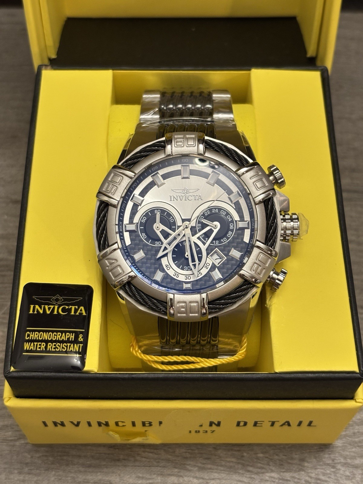 Invicta Bolt Chronograph Quartz Silver and Black Dial Men’s Watch 29569