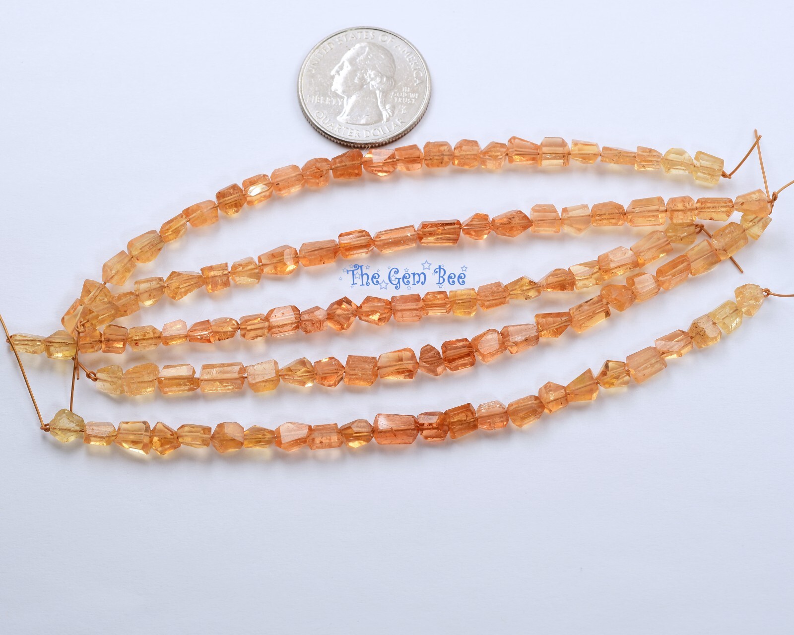 Finest Natural Imperial Topaz Faceted Freeform Nuggets Beads 4.8 inch Strand