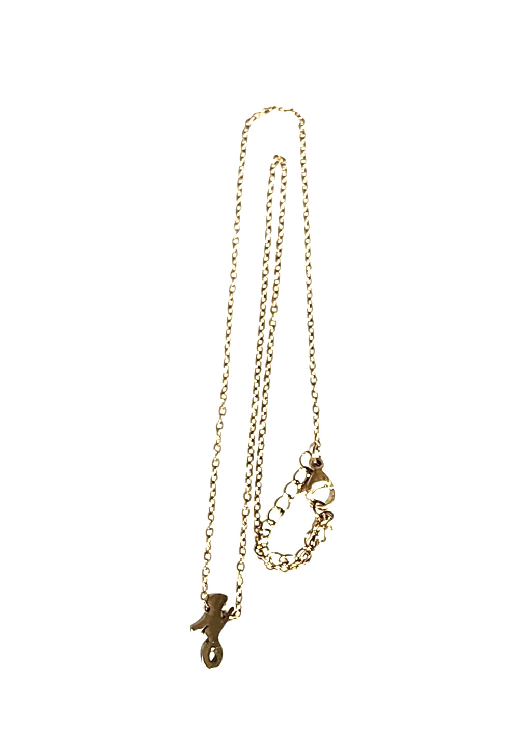 Dainty Cursive Letter J Initial Gold Tone Charm Pendant Necklace 17″ Name Cable