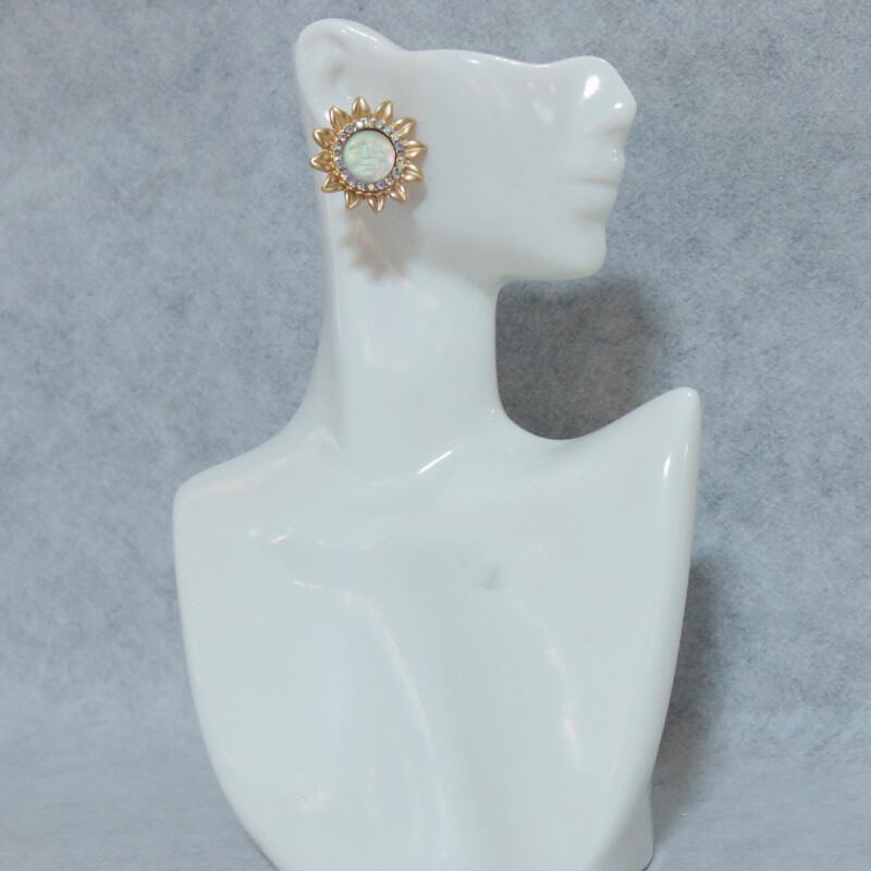 Vintage Angel Fairy Earrings Vintage Crystal Sun Moon Badge Heavy Duty Earrings