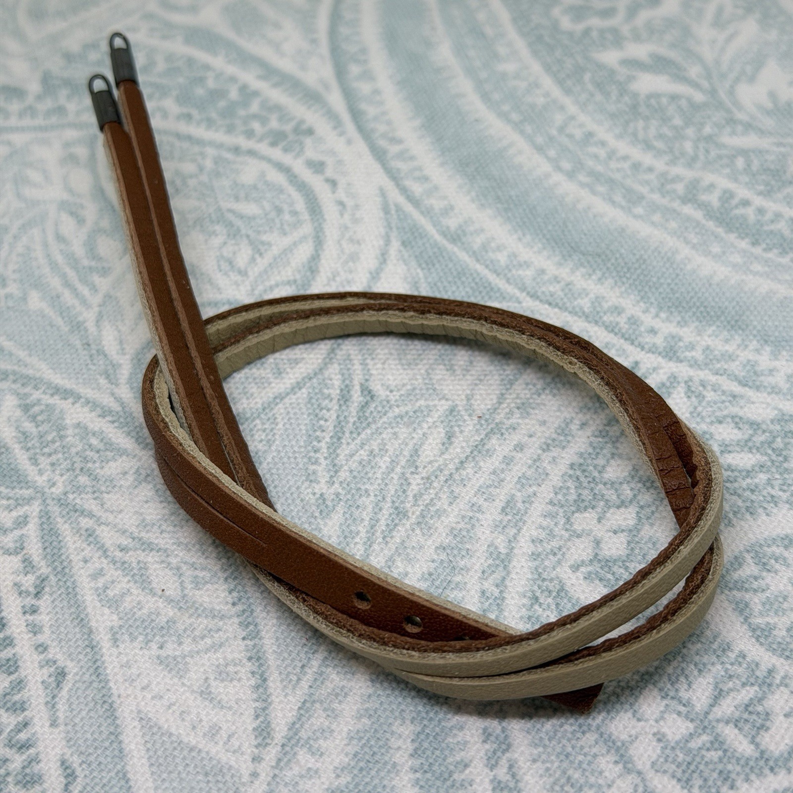 Authentic Trollbeads Brown/Beige Leather 14.2 inch/36 cm Bracelet, New
