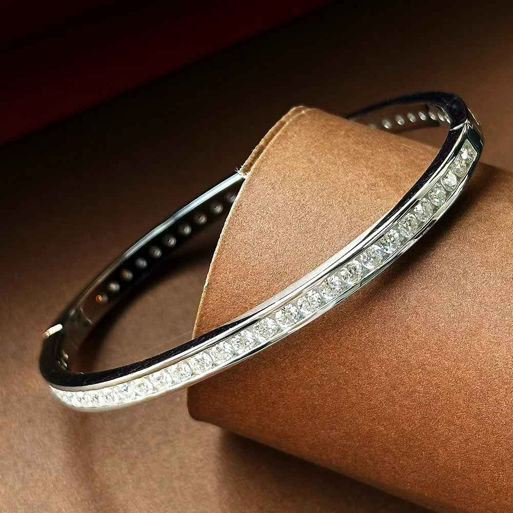 6CT Lab Created Diamond Bangle Bracelet 925S Silver Bracelet Fine Jewelry Gift