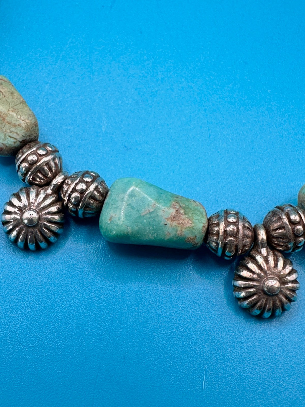 Brighton Vtg Necklace Turquoise Magnesite Stones Silver Tone Southwestern Signed