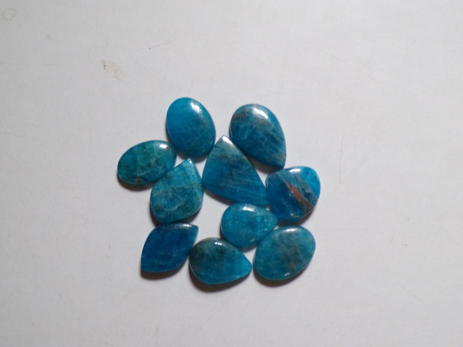 178.75 Cts Natural Apatite 10 Pcs Lot Loose Cabochon Gemstone 05