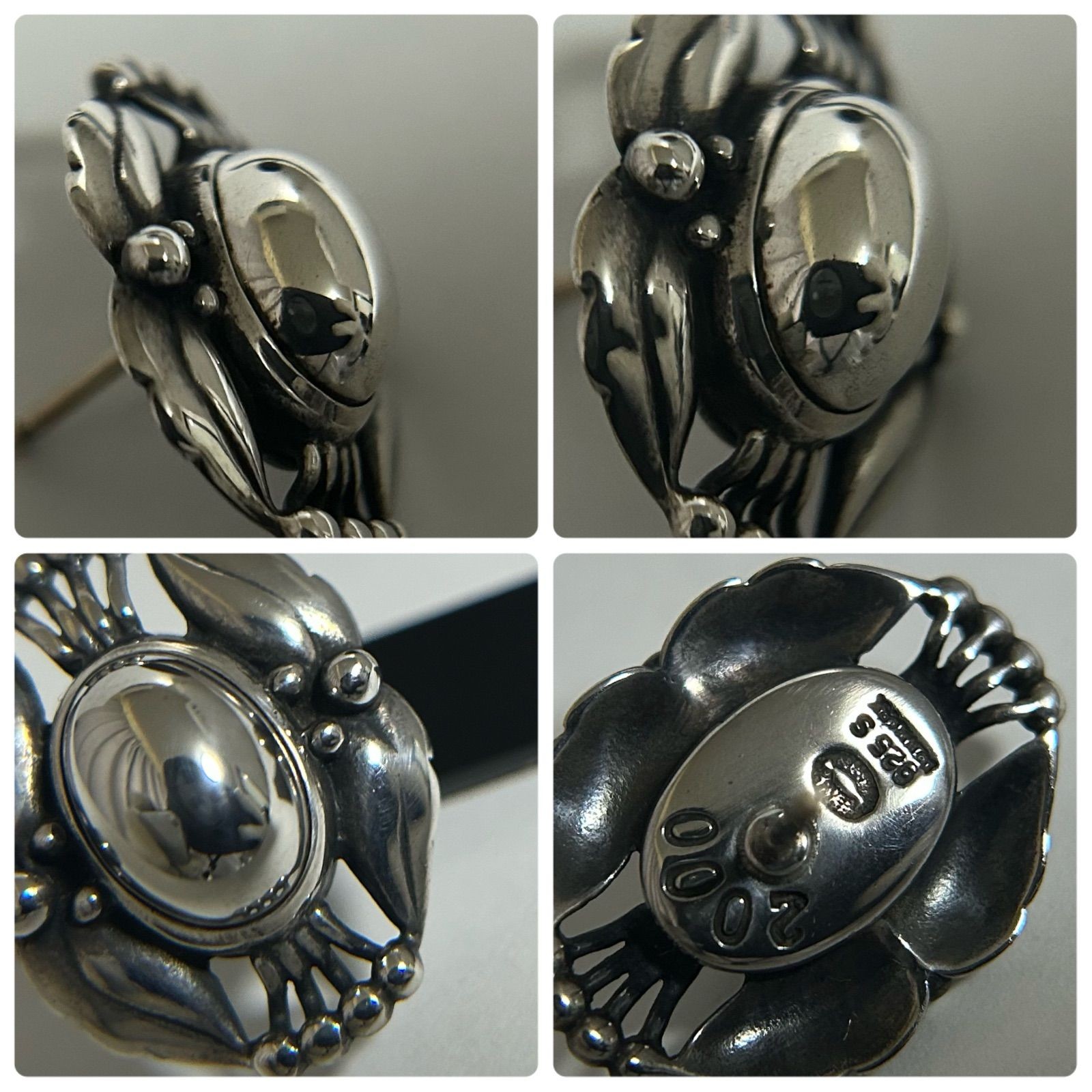 Georg Jensen Year 2000 Heritage Earrings Sterling Silver AG925 Danish Vin Single