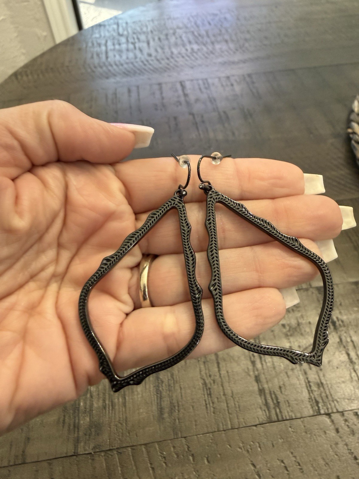 Kendra Scott Sophee Earrings Large Gunmetal Dangle Drop NWOT