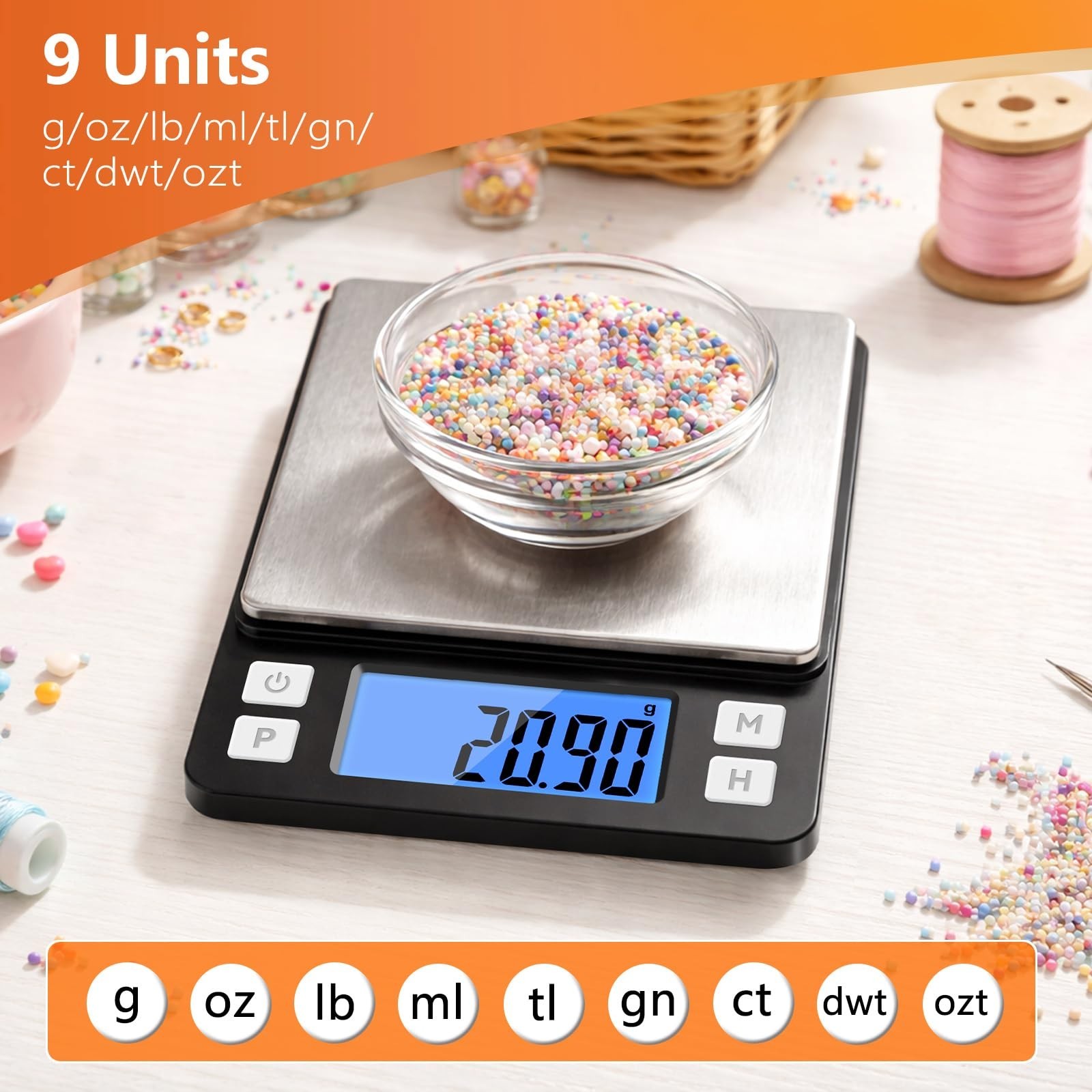 High Precision 0.01g Digital Jewelry Scale 1000g – Tare, Hold, Counting, Portabl