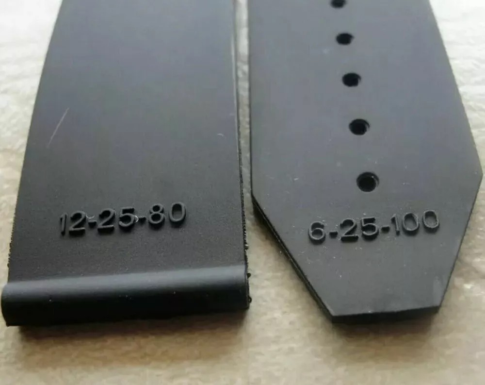 24MM RUBBER WATCH STRAP BAND FOR HUBLOT FUSION BIG BANG 44,44.5,45MM CERAMIC BLK