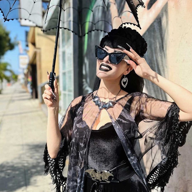 Kreepsville 666 Creature Of The Night Bat Chrome Horror Pendant Necklace