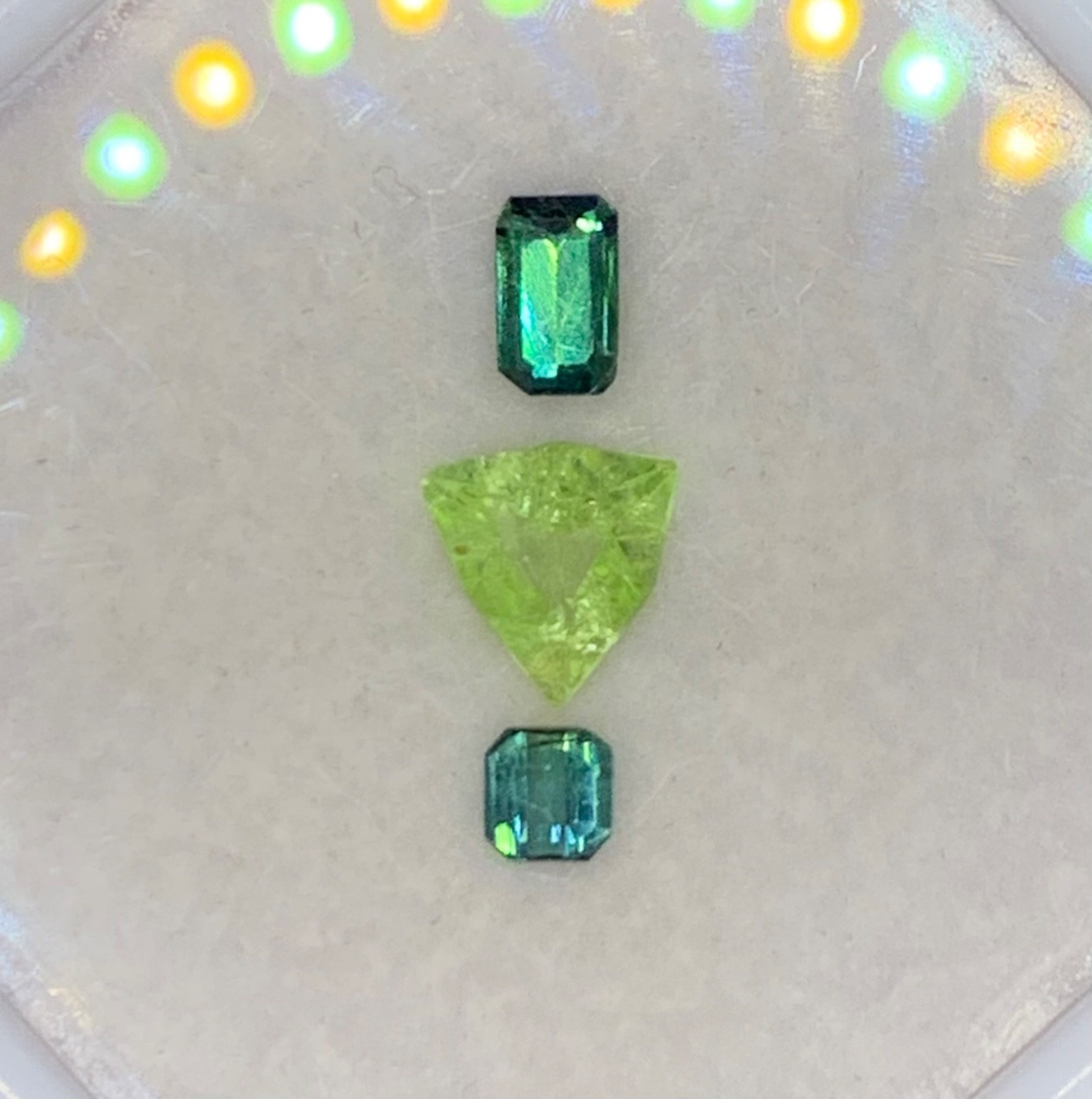 Natural Tourmalines & Peridot Gemstones, 1.10 Carat Set