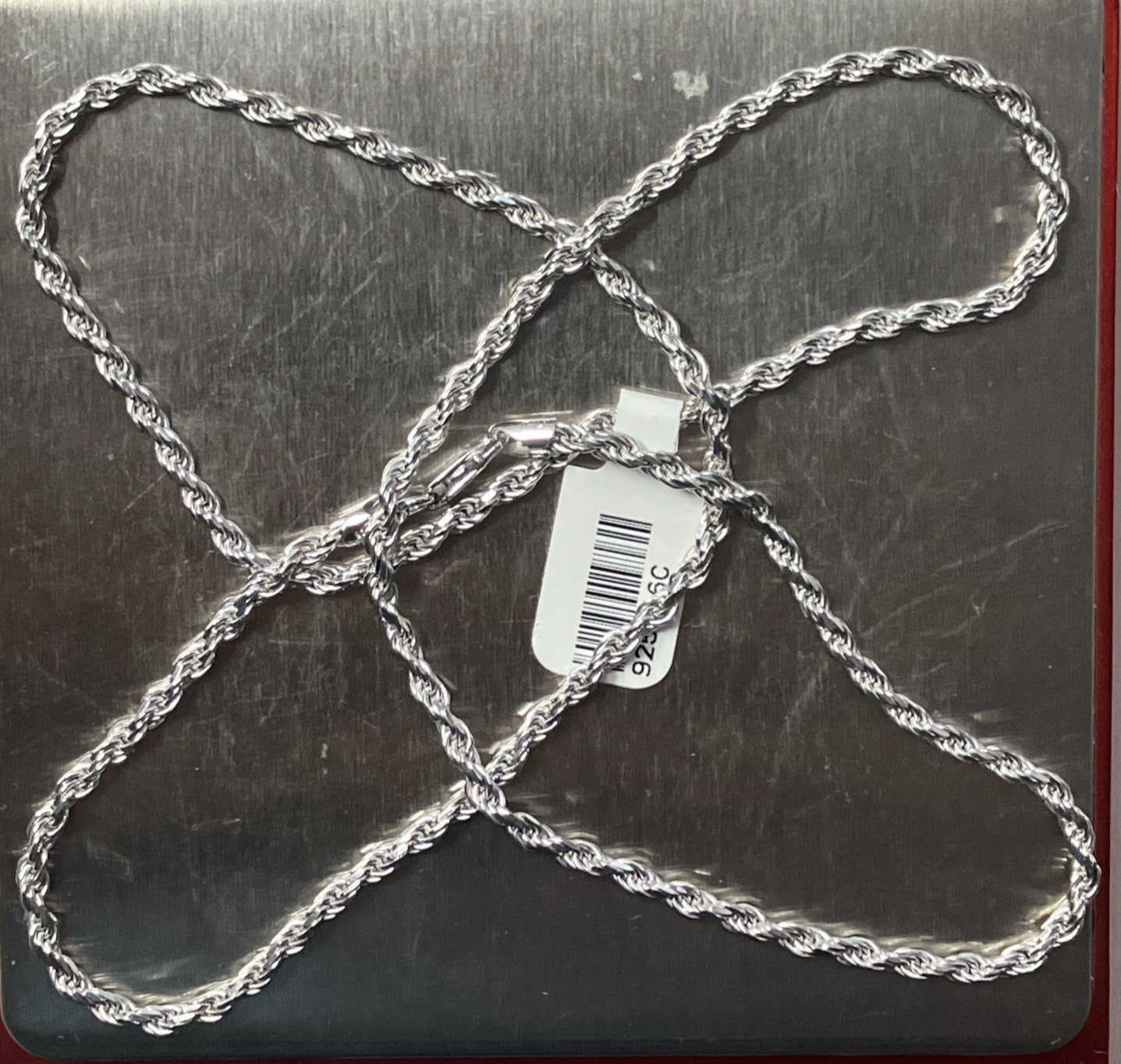 925 Sterling Silver Italy Solid Rope Chain 16.15grams 2.8mm 24” New with Tag