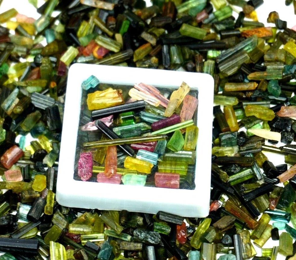 200 Ct+ Natural Multicolor Tourmaline Pencil Rough Lot Loose Gemstone Best Offer