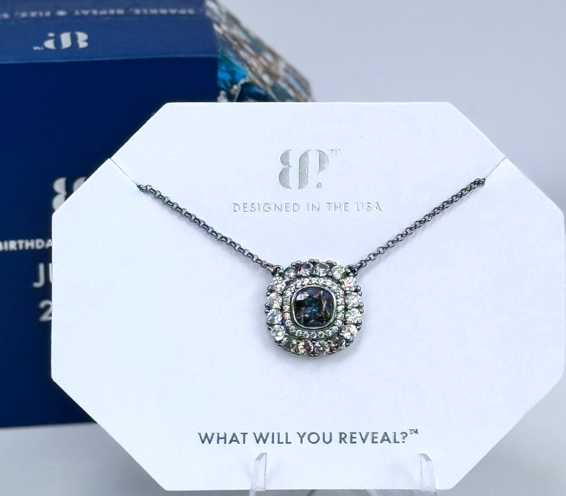 Bomb Party June Necklace “What A Stunner” Alexandrite on Hematite NK44089