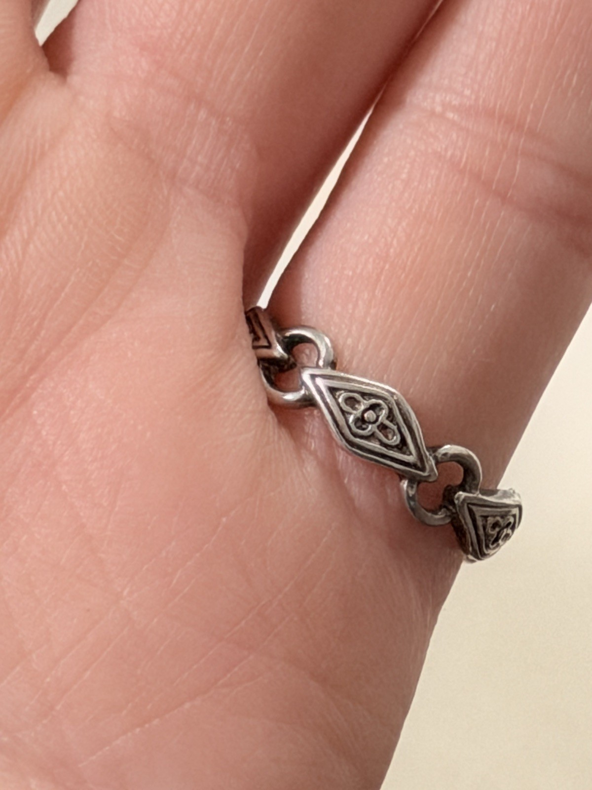 Avon RJ Graziano Sterling Silver Garnet Link Ring Size 5 925 Vintage Birthstone