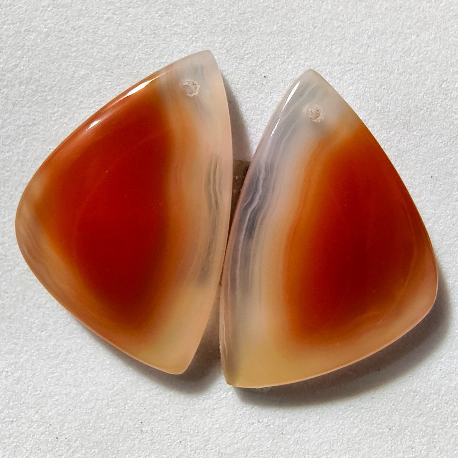 36 Cts Natural Botswana Agate Drilled Pair Cabochon Gemstone 29.5 X 19.2 MM