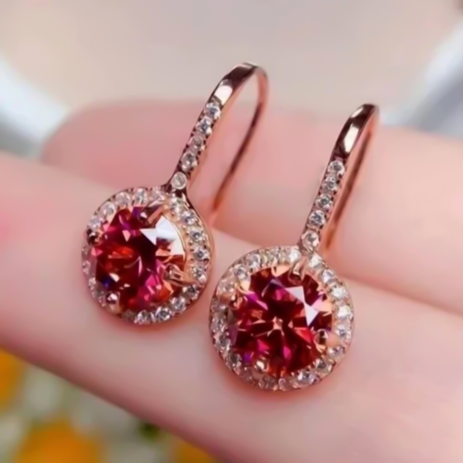 2.80 Ct Certified Pink Diamond Solitaire Earrings in 925 Silver For Anniversary