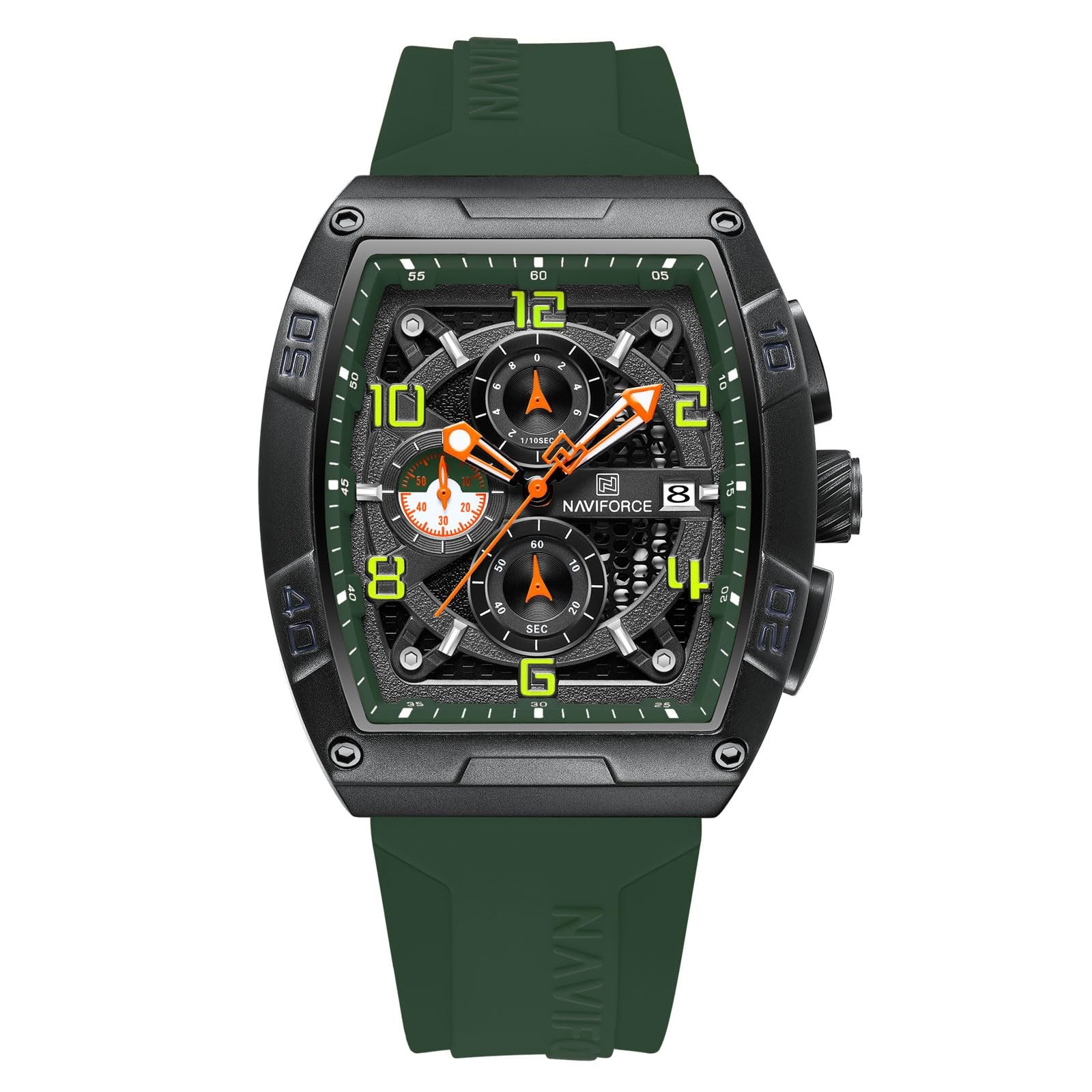 NAVIFORCE Watches for Men Quartz Chronograph Fashion Watch,Colorful Silicone …