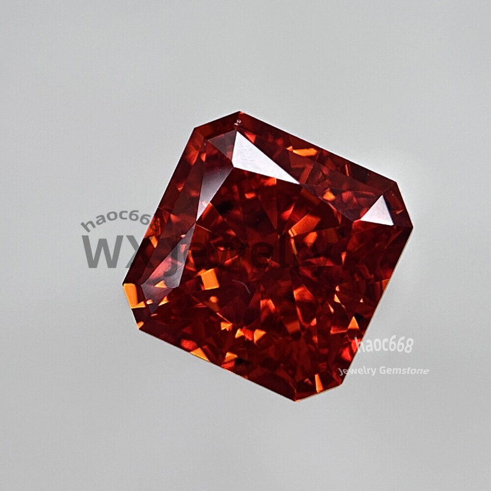 1PC Synthetic Sq Octangle Ice Cut Garnet Loose Cubic Zirconia for making jewelry