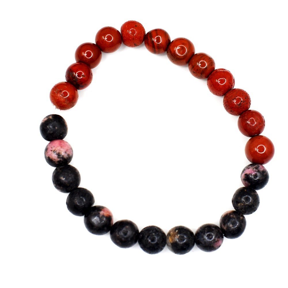 Awesome Red Jasper & Rhodonite 100.00 Cts Stretchable Bracelet Beaded VK 12 AZ5