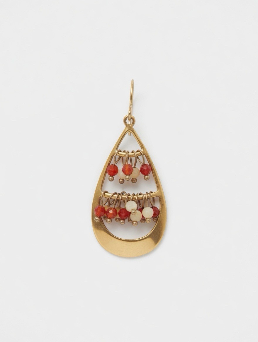 vintage gold-tone teardrop dangle earring mid-20th century (1950s–1970s style).