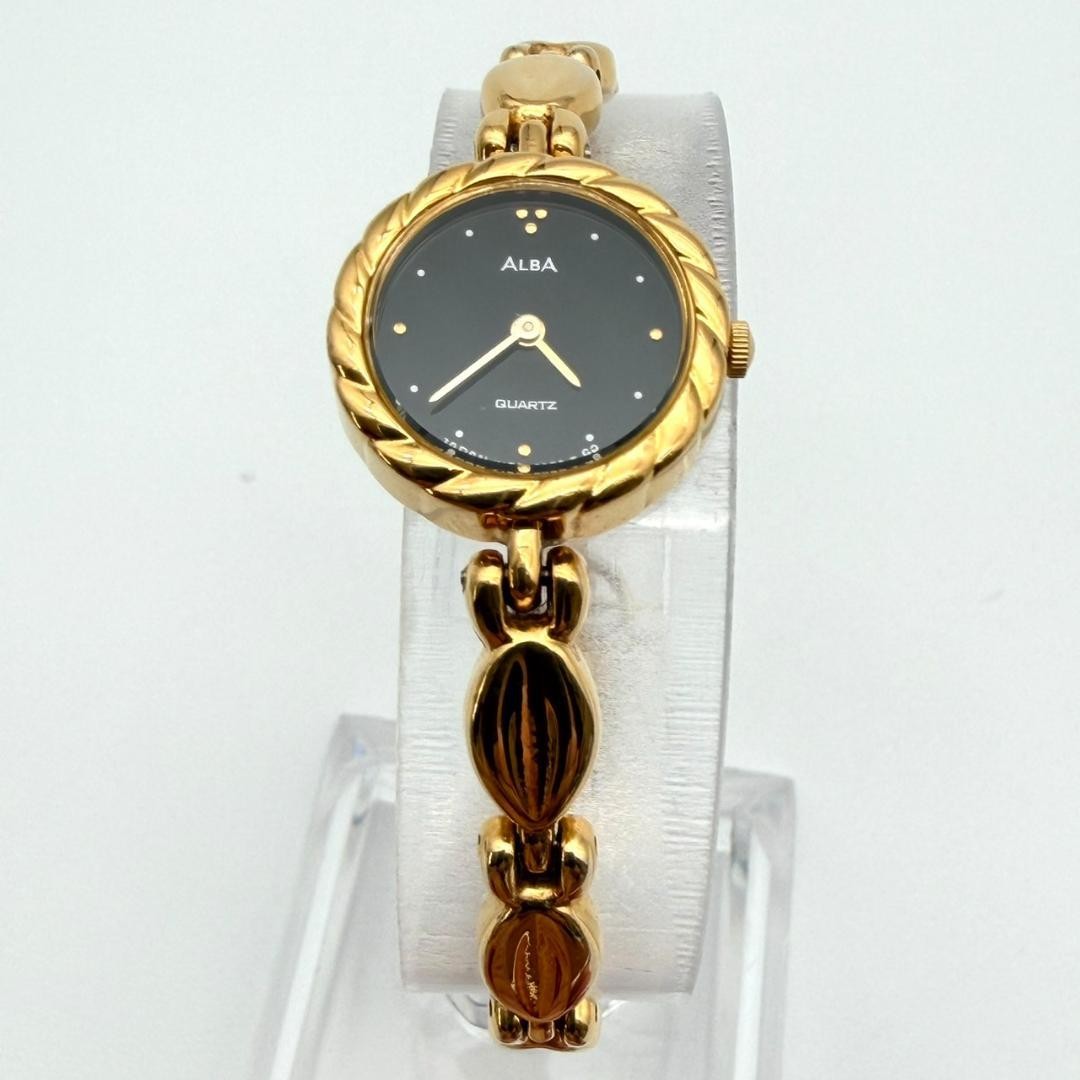 Seiko Alba bracelet watch, gold, new battery, stainless steel, women’s, work