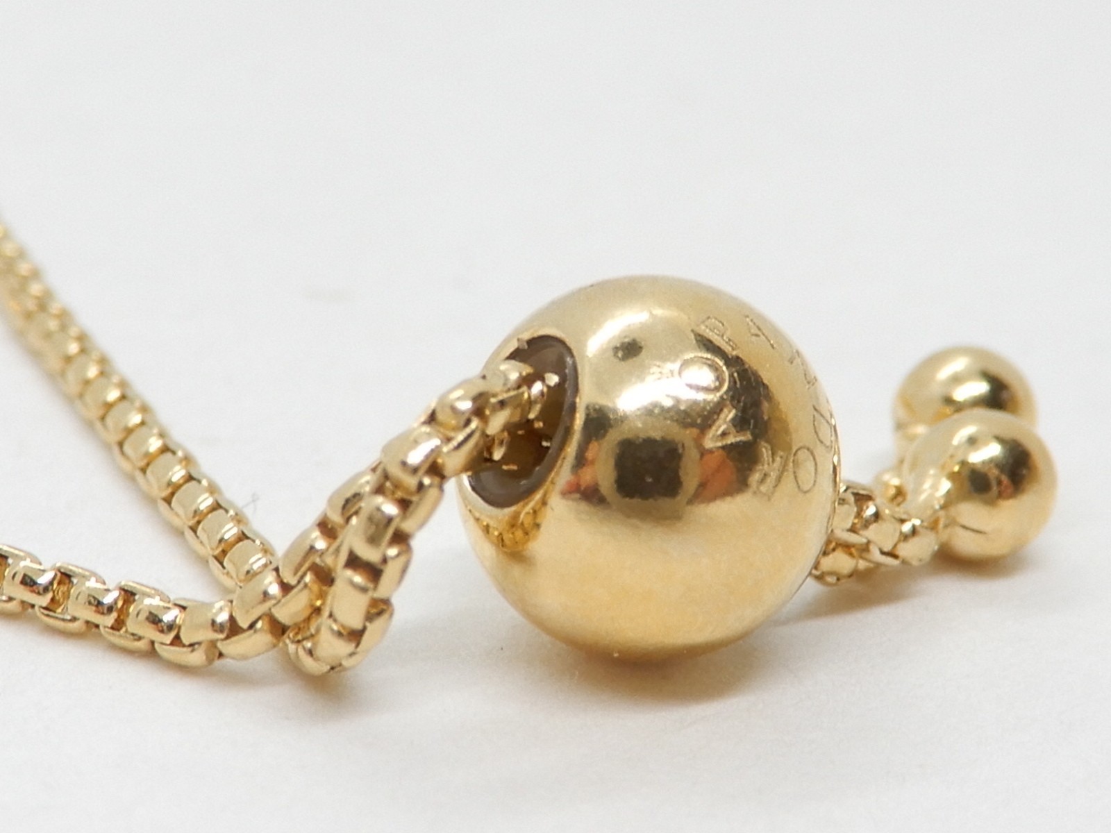Authentic Pandora 18K Gold Plated Flower Stem Slider Bracelet 23cm 567917CZ-2