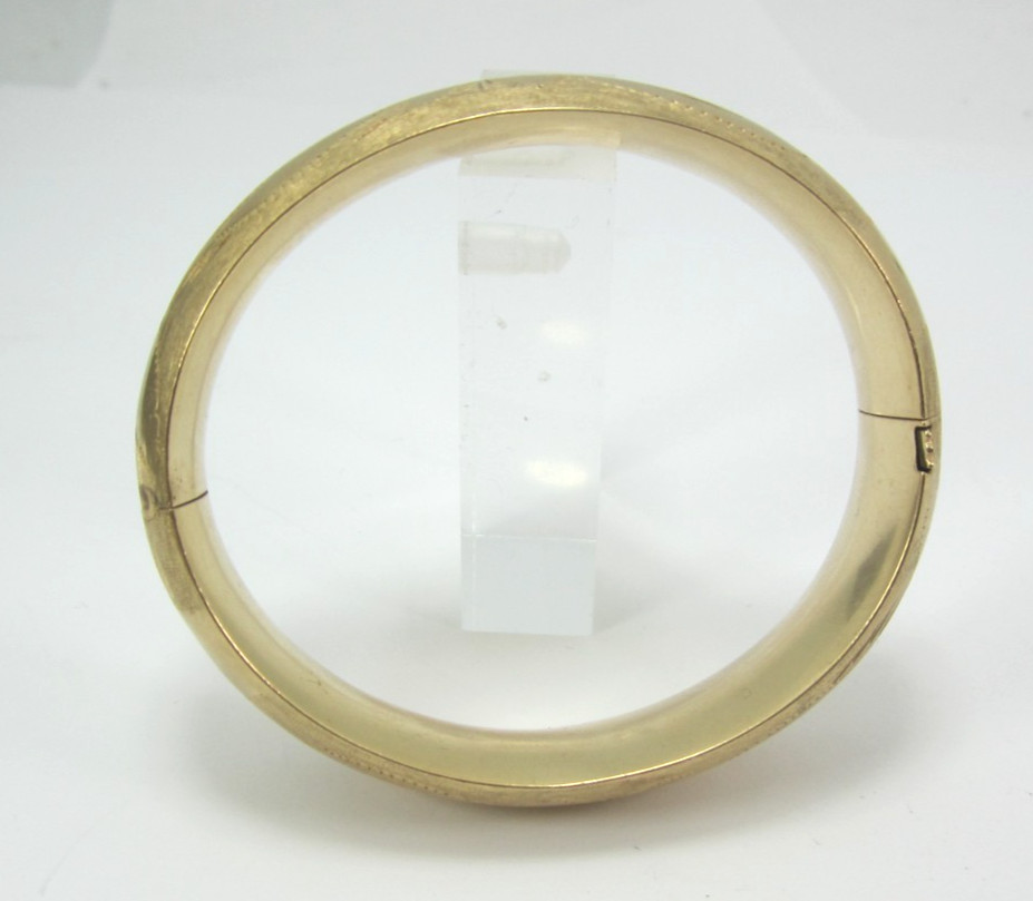 STUNNING LADIES 14K YELLOW GOLD FLOWER FLORAL BANGLE STYLE BRACELET (6″) 25.0G