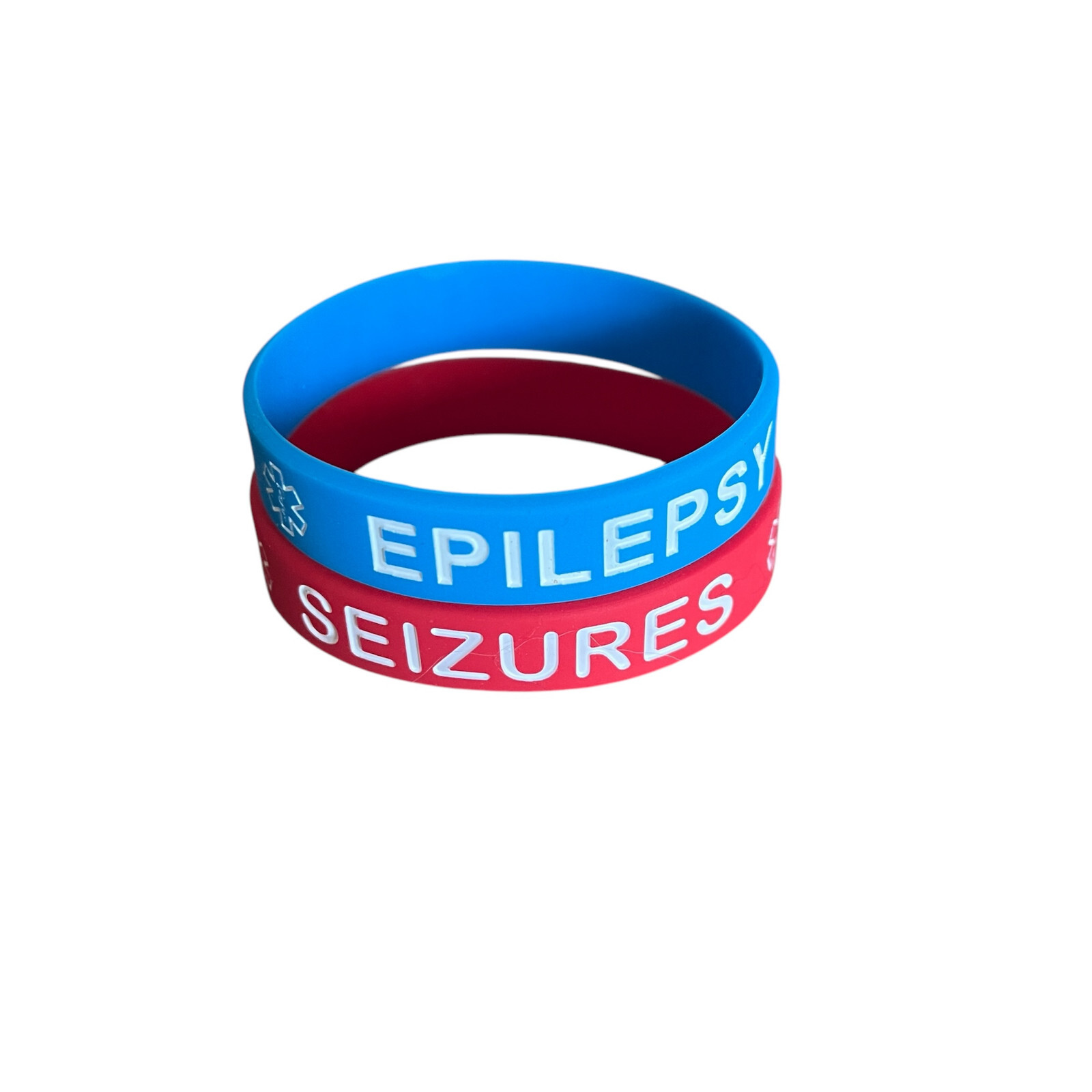 Kid Youth XS Adult Epilepsy & Seizures Silicone Bracelet 2 Piece Set – 3 Colors!